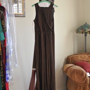 Black and gold metallic Forever 21 maxi dress